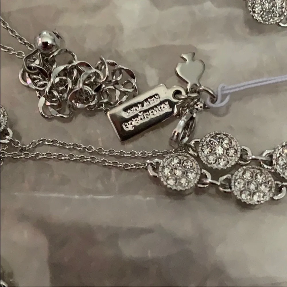 Kate Spade Silver Gatsby Dot Mini Scatter Crystal Long Necklace